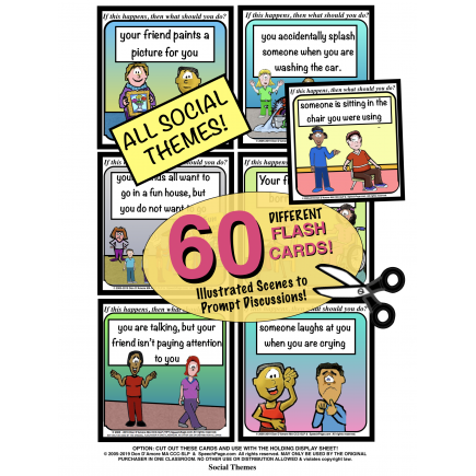 PROBLEM SOLVING ILLUSTRATED! SOCIAL TOPICS! 60 Cards! 50 Pages! Problems & WH Questions!